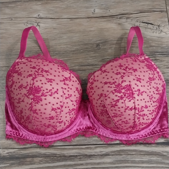 Victoria Secret Dream Angels Lined Demi Lace Bra 32ddd Pink Bra - Picture 2 of 6